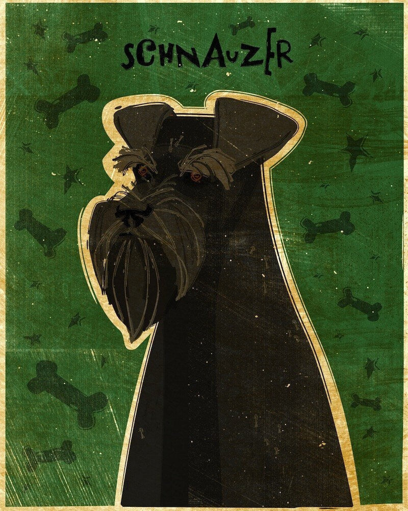 Schnauzer - Black - Print