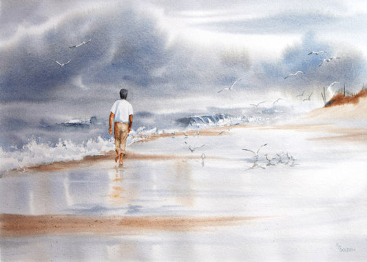 A Walk in the Surf Giclée Print