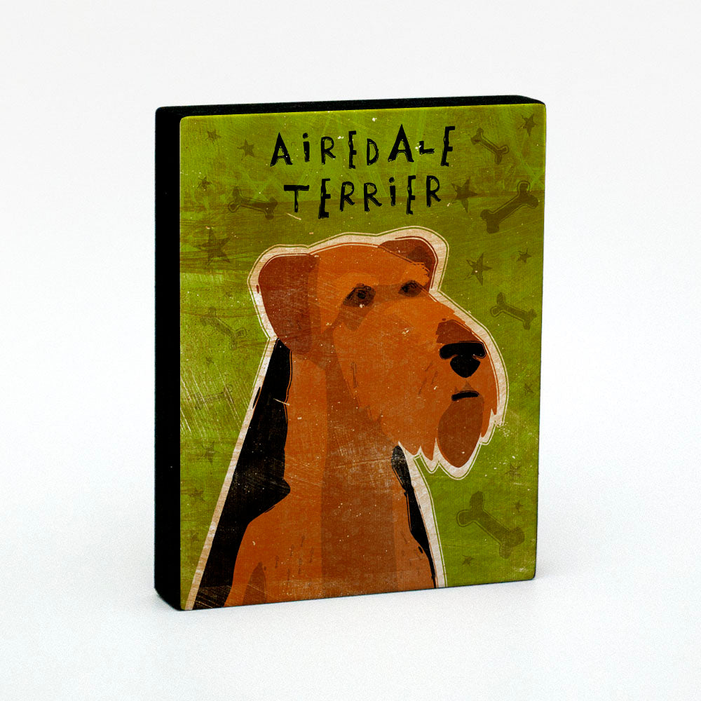 Airedale Terrier No. 1 Dog Art Block