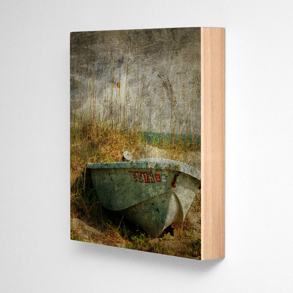 Blue Boat South Topsail Photograph Art Block or Box