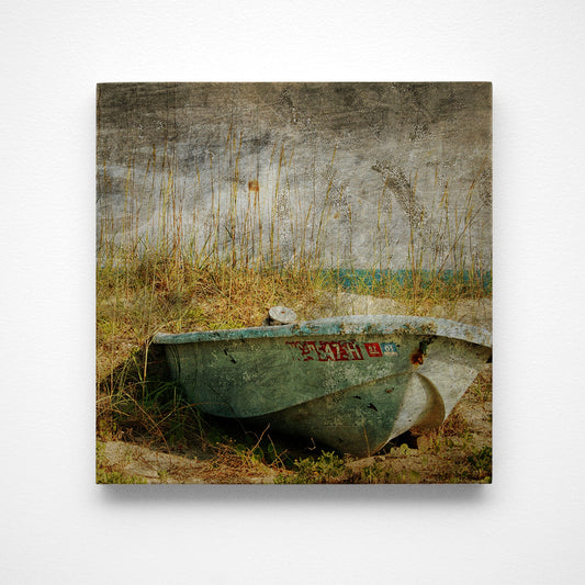 Blue Boat South Topsail Photograph Art Block or Box