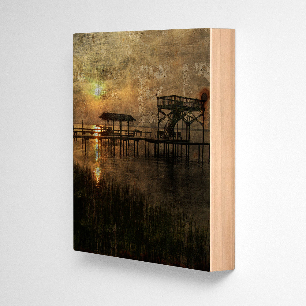 Bogue Sunset Photograph Art Block or Box