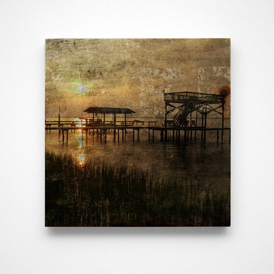 Bogue Sunset Photograph Art Block or Box