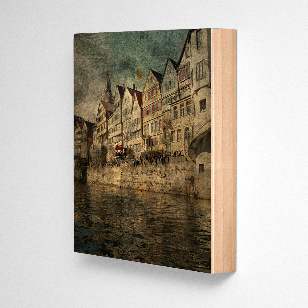 Neckar River Tubingen Photograph Art Block or Box