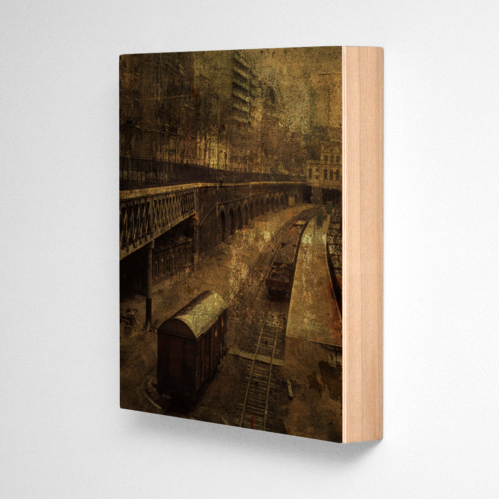 Paris Railroad Photograph Art Block or Box