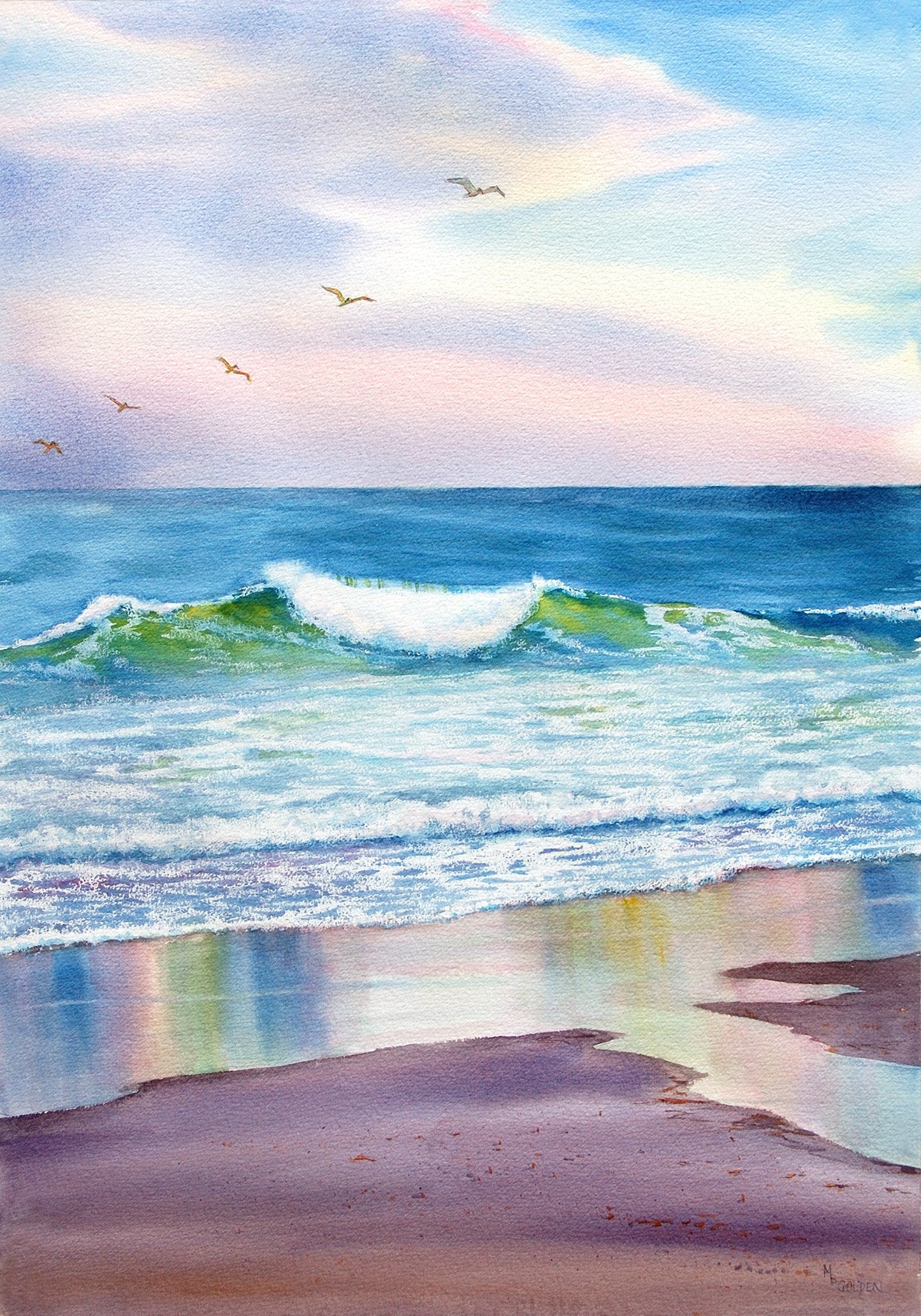 Sunrise Pelicans Giclée Print