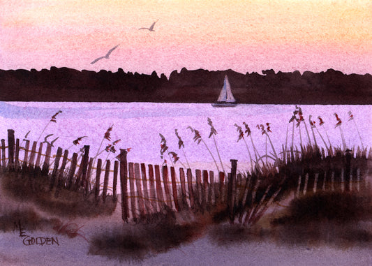 Sunset Fence Giclée Print