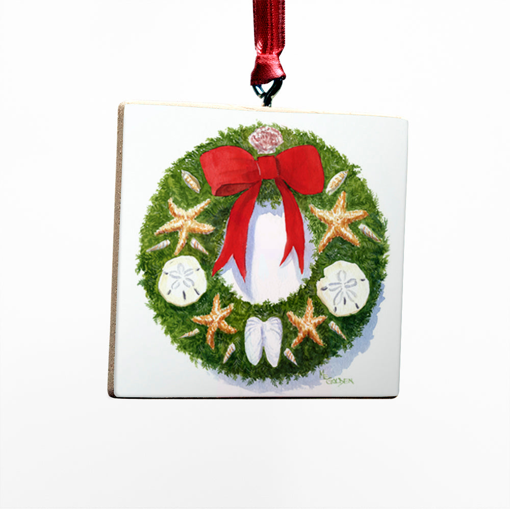 Golden Gallery Watercolor Christmas Ornament
