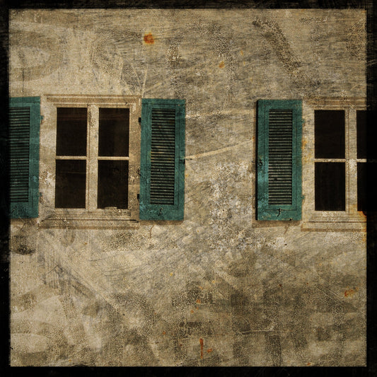 Blue Shutters Alsace Photograph