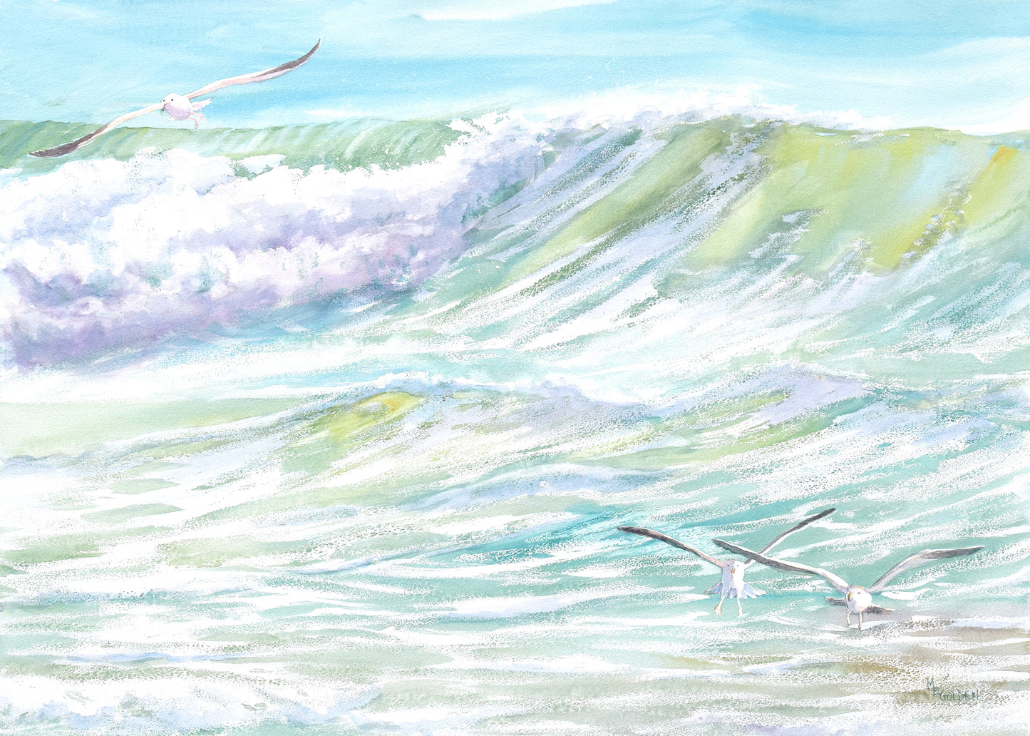 Green Wave Giclée Print