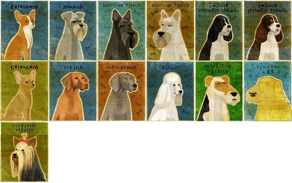 Dog Print - Pick Your Pooch Dog Art Print- 8 in x 10 in