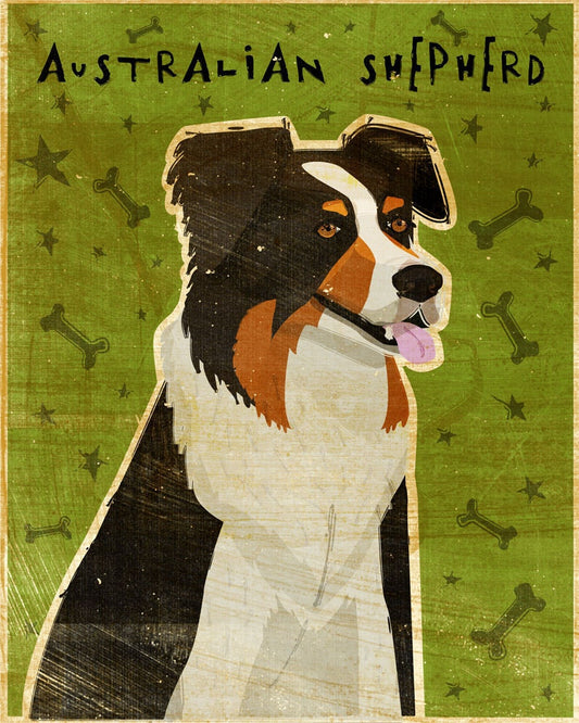 Australian Shepherd - Black - Print