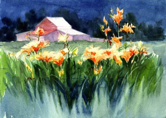 Barn with Lilies Giclée Print