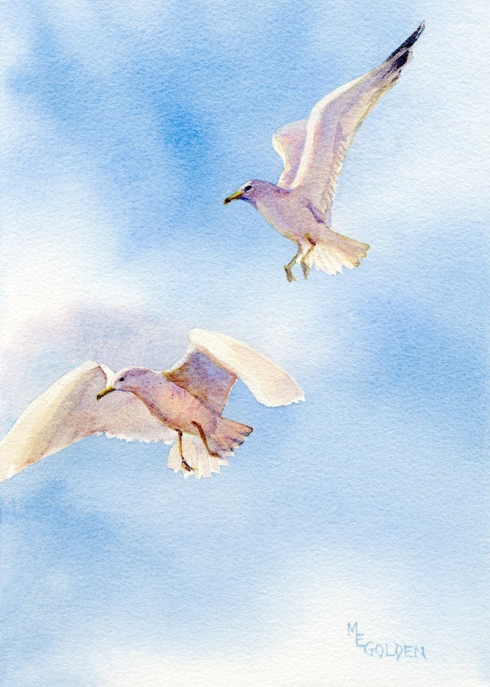 Flight of two gulls Giclée Print